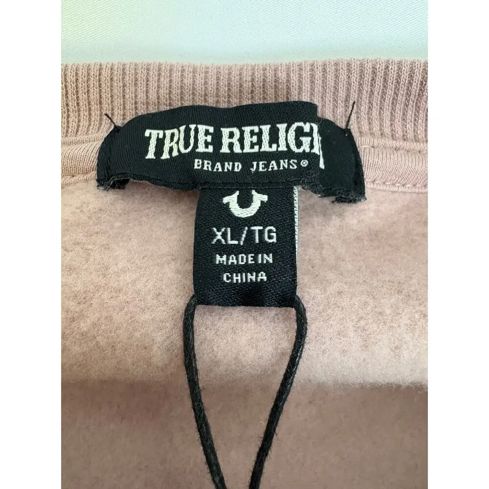 True Religion Logo Crewneck Sweatshirt NWT Unisex Casual (blush)